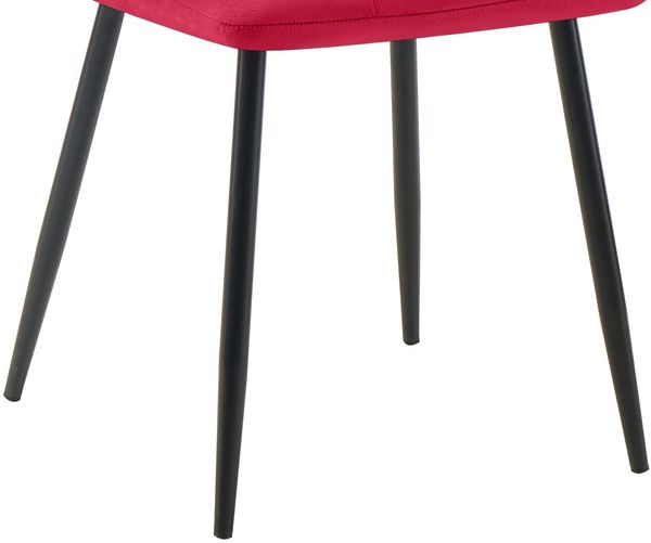 CLP 2er Set Esszimmerstuhl Tilde gepolstert mit Rückenlehne bis 150 kg belastbar,rot Samt Bild 6