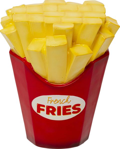 Kare Design Sitzhocker Pommes, Rot/Gelb, 40x32 cm, Pommes-Motiv, 110kg Belastbarkeit, French Fries, Hocker, Dekoobjekt, Wohnzimmer