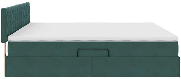 vidaXL Bett mit Stauraum und LED mit LED Dunkelgrün 200 x 200 cm Samt 3371538 Bild 11