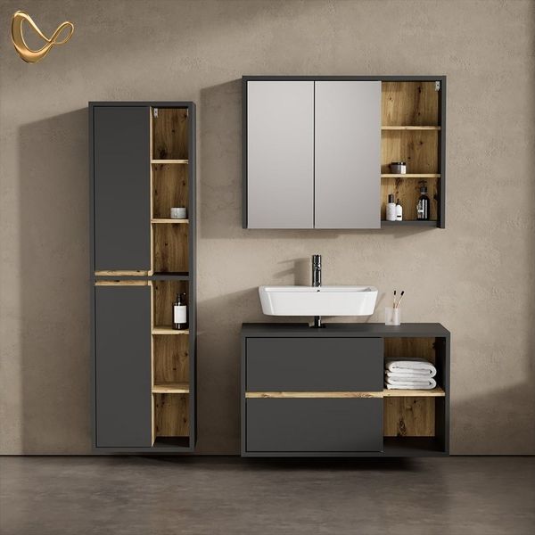 Livinity® Badezimmerspiegelschrank Vomano, Artisan-Eiche, 100x75 cm (1-St)