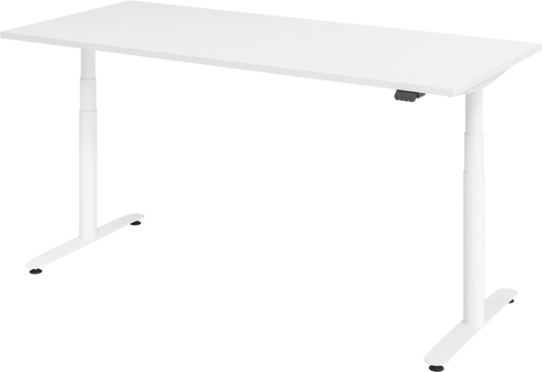 bümö elektrisch höhenverstellbarer Schreibtisch 180x80 cm mit Memory, Bluetooth & App-Steuerung - Schreibtisch höhenverstellbar elektrisch , elektrischer Schreibtisch weiß, Gestell weiß, XDLR-19-W-W