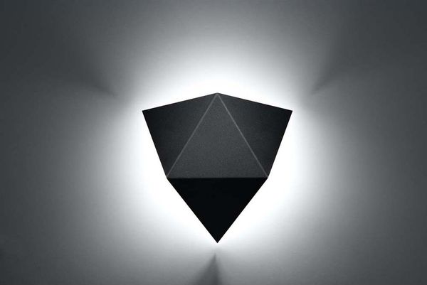 Wandleuchte, Schwarz, Stahl, Design, H 27 cm