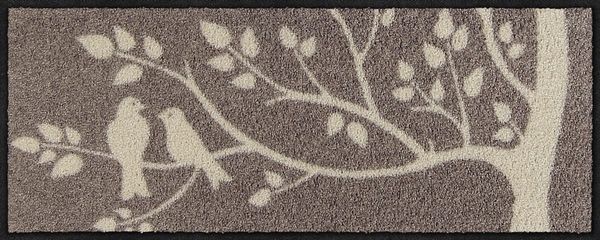 Salonloewe Läufer Fußabtreter klein 30x75 Skandi Birds taupe, Läufer Mini, Höhe: 300 mm