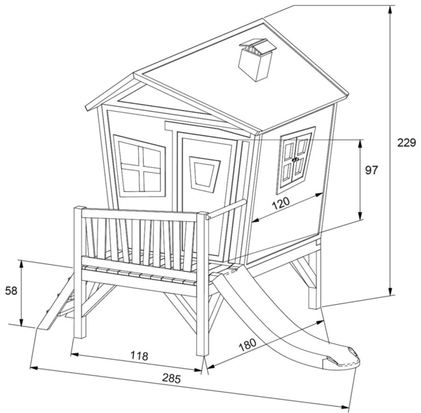 Axi Holz Kinderspielhaus Iris inkl. Veranda & Bild 4