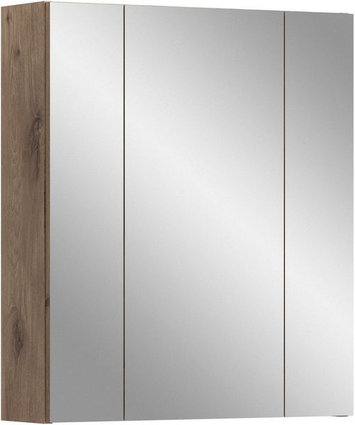 INOSIGN Spiegelschrank Malmö, Breite 60 cm, 3 Spiegeltüren, 9 Fächer, 6 Einlegeböden (1-St) Florenz, Spiegelschrank 3-Türig, Nox Oak NB, 9 Fächer