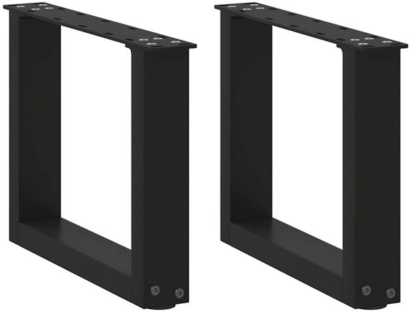 vidaXL Couchtischbeine U-Form 2 Stk. Schwarz 30x(30-31) cm Stahl 4013128
