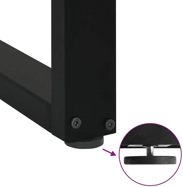 vidaXL Couchtischbeine U-Form 2 Stk. Schwarz 30x(30-31) cm Stahl 4013128 Bild 9