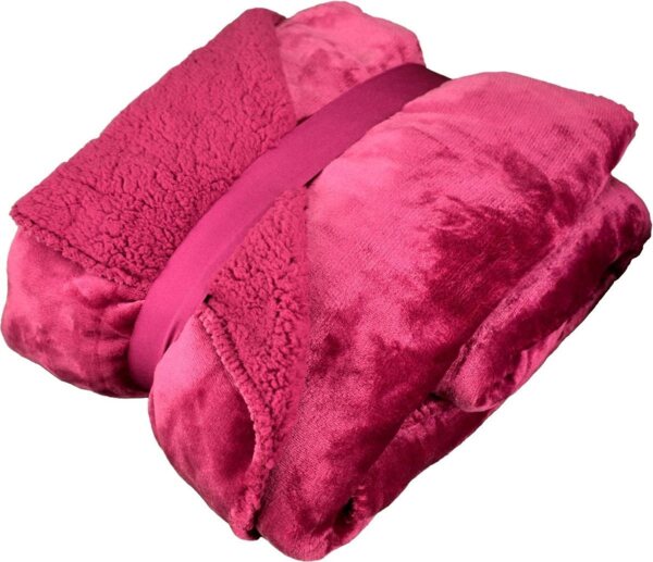 Wohndecke Sherpa 150x200cm Fleece Wohndecke Kuscheldecke 3 Farben Lammfelloptik bordeaux