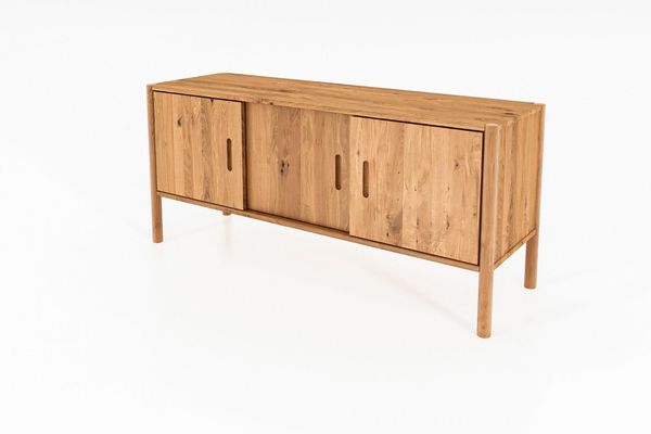 Kommode Zola Wildeiche massiv 142x64 cm mit 3 Schiebetüren