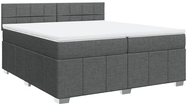 vidaXL Boxspringbett mit Matratze Dunkelgrau 200x200 cm Stoff 3289476 Bild 3