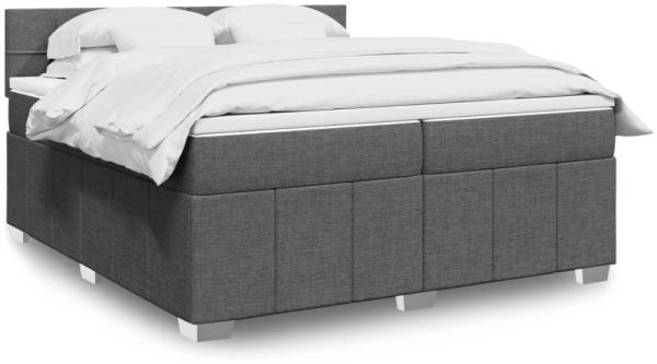 vidaXL Boxspringbett mit Matratze Dunkelgrau 200x200 cm Stoff 3289476