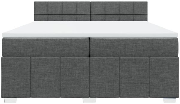 vidaXL Boxspringbett mit Matratze Dunkelgrau 200x200 cm Stoff 3289476 Bild 6