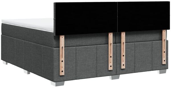 vidaXL Boxspringbett mit Matratze Dunkelgrau 200x200 cm Stoff 3289476 Bild 8