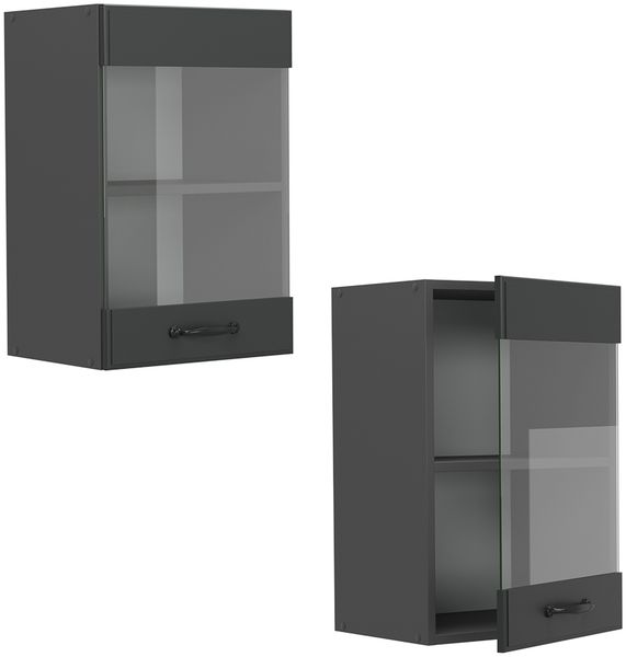 Küchenglasschrank R-Line Anthrazit Landhaus 40 cm Vicco Bild 5
