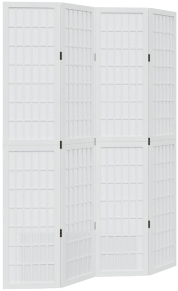 vidaXL 4-tlg. Raumteiler Weiß Massivholz Paulownia 358787