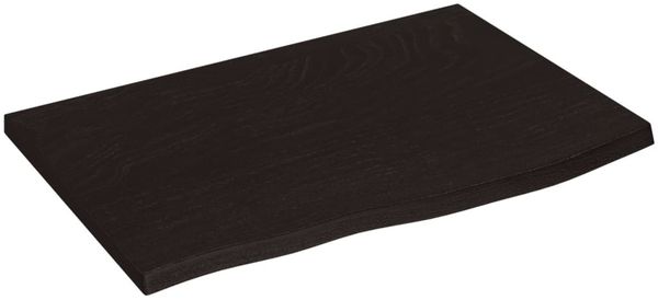 vidaXL Tischplatte Dunkelbraun 60x40x2 cm Massivholz Eiche Behandelt 3156407 Bild 2