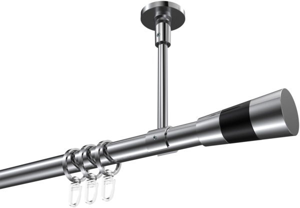 Gardinenstangen-Set Sonette Tanara 320 cm (geteilt in 2 x 160 cm), 1-läufig, 20 mm Ø Chrom