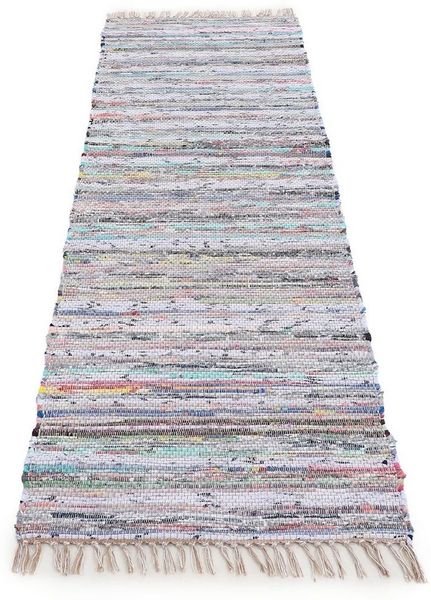 carpetfine Teppich Kelim Chindi, Wendeteppich, rechteckig, Höhe: 6 mm, handgewebt, Fleckerlteppich mit Fransen, auch vielen in Läufergrößen