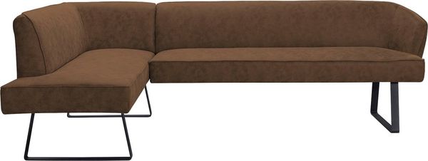 exxpo - sofa fashion Eckbank Americano, mit Keder und Metallfüßen, Bezug in verschiedenen Qualitäten