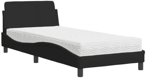 vidaXL Bett mit Matratze "Dover" Schwarz 90x200 cm Stoff 3208326