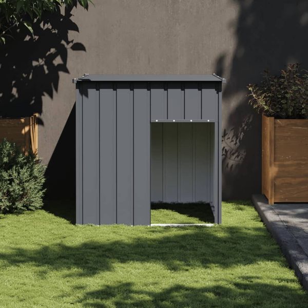 vidaXL Hundehütte mit Dach Anthrazit 110x103x109 cm Verzinkter Stahl 172355