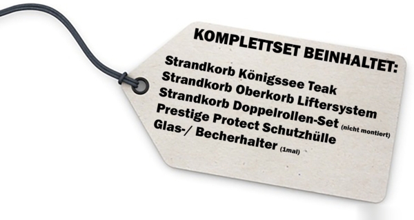 Strandkorb Komplettset - bene living - Königssee Teak Bullauge - PE grau - Modell 545 - inkl. Liftersystem Bild 2