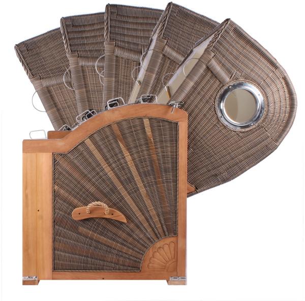 Strandkorb Komplettset - bene living - Königssee Teak Bullauge - PE grau - Modell 545 - inkl. Liftersystem Bild 8