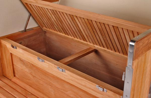 Strandkorb Komplettset - bene living - Königssee Teak Bullauge - PE grau - Modell 545 - inkl. Liftersystem Bild 5