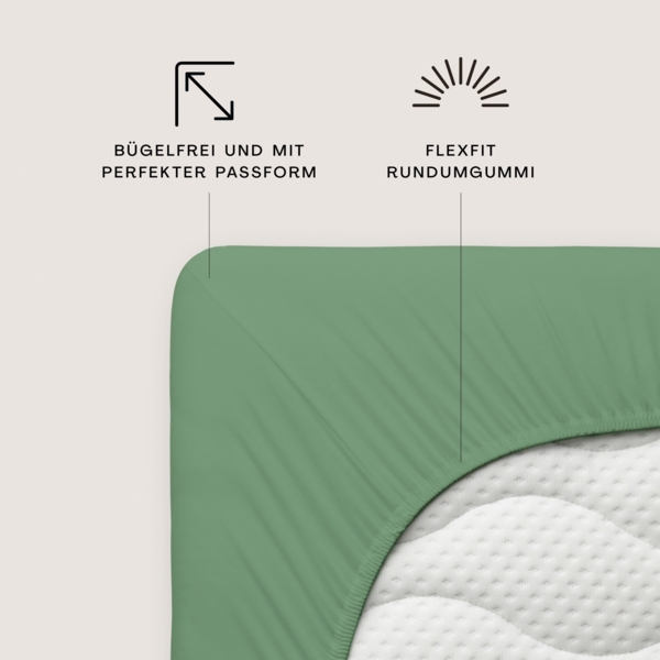 Schlafgut Mako Jersey Spannbetttuch Spannbettlaken 140x200 160x200 Bild 3
