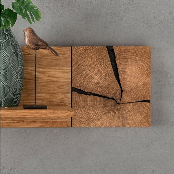 Lomadox Wandregal KIMBERLEY-69, Regal Hängeregal Wandboard modern in massiver geölter Wildeiche
