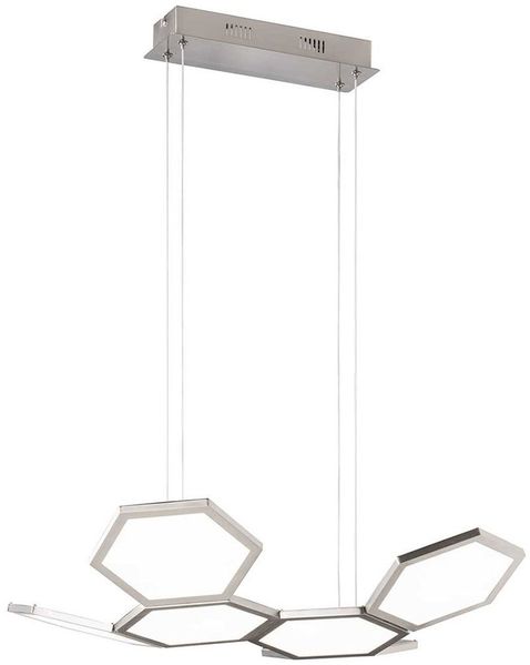 LED Pendelleuchte, dimmbar, Aluminium Acryl Metall, L 53 cm