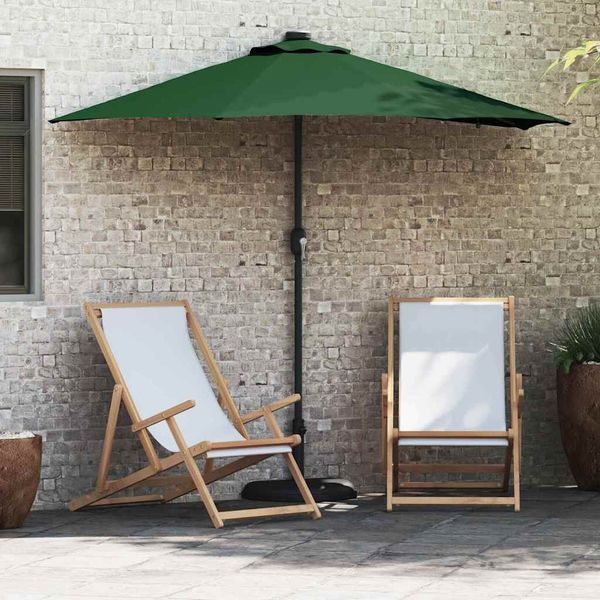 vidaXL Garten-Sonnenschirm Grün 294 x 150 x 223 cm Polyester und Stahl 42003260