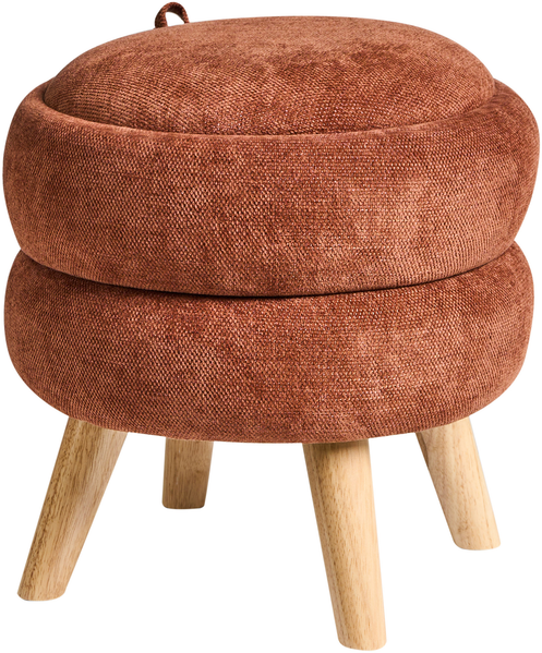 Pouf mit Stauraum HAWLEY Chenillegewebe Goldbraun