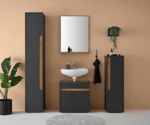 INOSIGN Badmöbel-Set CITY/ GIRON, Bad im zeitlosen Design, 4-teiliges Badezimmer, (Set, 4-St), Badschränke und Spiegel, in zwei Farben verfügbar, viel Stauraum