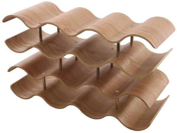 GERSO Weinregal wellenförmiges Weinregal aus nachhaltigem Holz