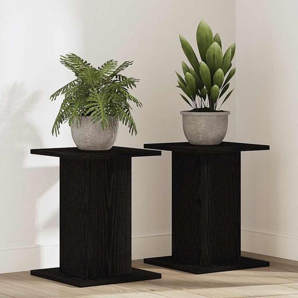 vidaXL Pflanzenständer 2 pcs Schwarz Eichen-Optik 30 x 30 x 40 cm 3345113