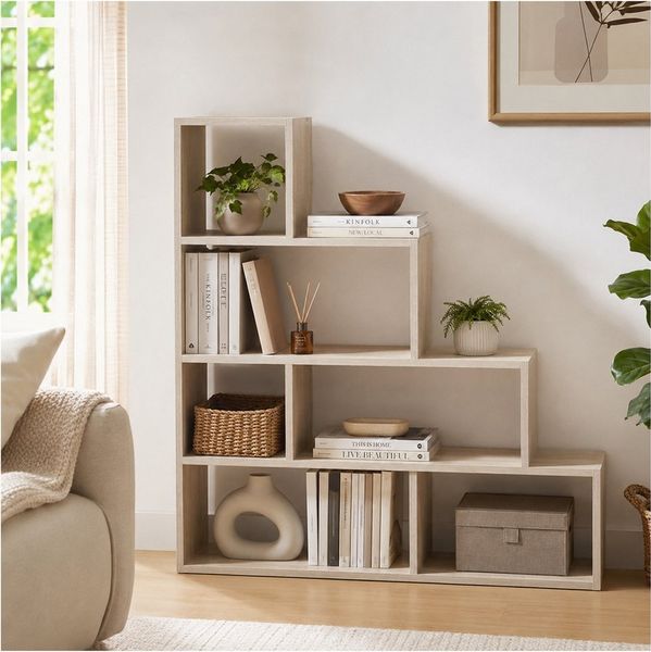 HTI-Living Raumteilerregal Raumteiler Thekla Sonoma, Stück 1-tlg, Stufenregal Bücherregal