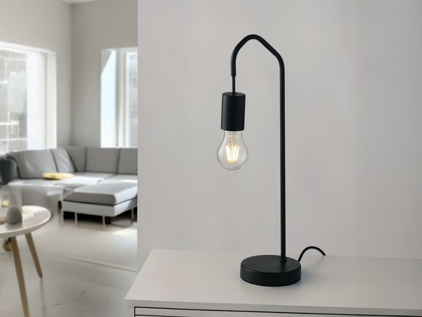 Ausgefallene Tischleuchte HABITAT Metall in Schwarz, Höhe 48cm