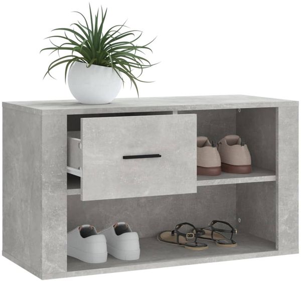 vidaXL Schuhschrank Betongrau 80x35x45 cm Holzwerkstoff 816756 Bild 4