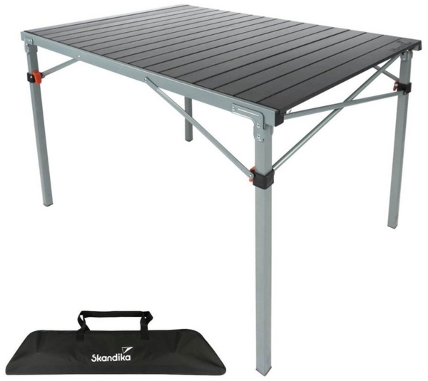 Skandika Campingtisch Aluminium Klapptisch Maikku, einrollbare Tischplatte, wasserfest, für 6 Personen, 80 kg Traglast, 107 x 70 x 70 cm, Falttisch für Garten