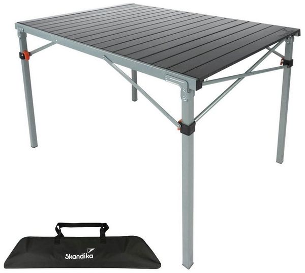 Skandika Campingtisch Aluminium Klapptisch Maikku, einrollbare Tischplatte, wasserfest, für 6 Personen, 80 kg Traglast, 107 x 70 x 70 cm, Falttisch für Garten Bild 5
