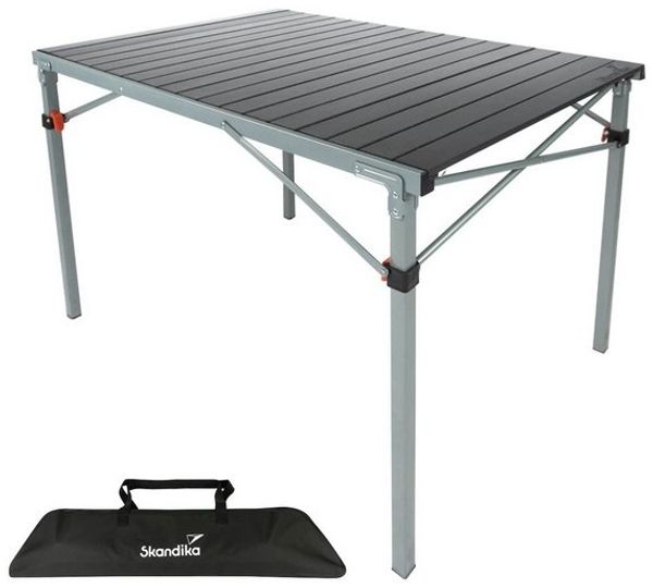 Skandika Campingtisch Aluminium Klapptisch Maikku, einrollbare Tischplatte, wasserfest, für 6 Personen, 80 kg Traglast, 107 x 70 x 70 cm, Falttisch für Garten Bild 4