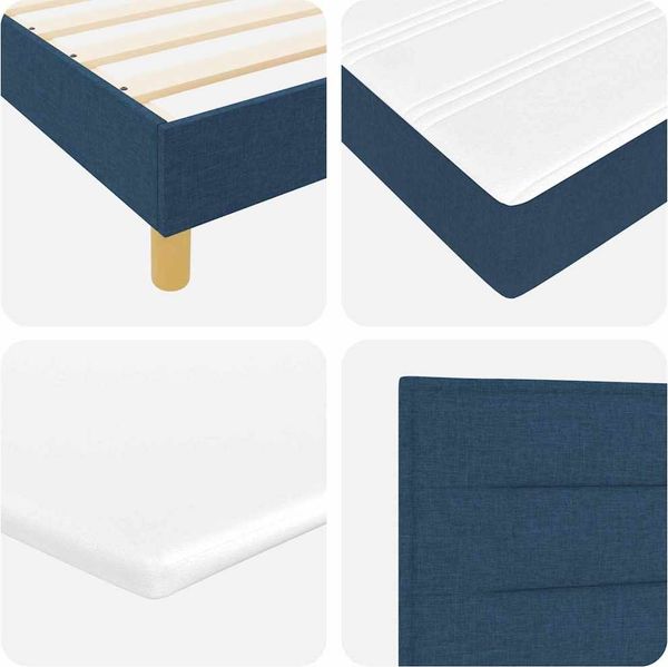 vidaXL Boxspringbett mit Matratze mit Kopfteil Blau 90 x 200 cm Stoff 3340135 Bild 10