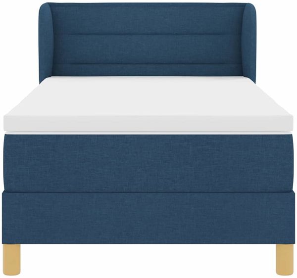 vidaXL Boxspringbett mit Matratze mit Kopfteil Blau 90 x 200 cm Stoff 3340135 Bild 6