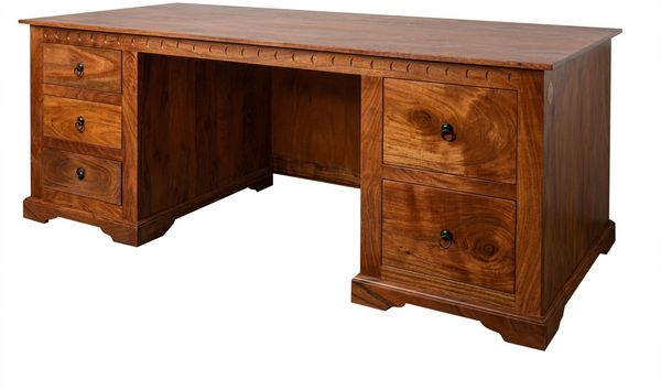Schreibtisch Akazie 180x80x74 honig lackiert OXFORD #0529
