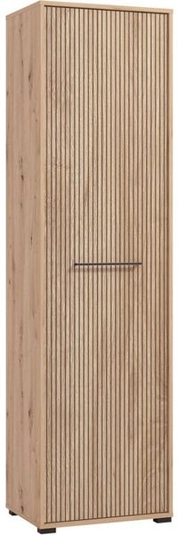 INOSIGN Garderobenschrank Landes Kleiderschrank, Stauraumschrank, Flurschrank, Höhe 198 cm Fronten in Artisan Eiche mit Streifen, mit einer Kleiderstange