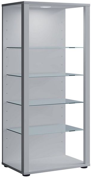 VCM Standvitrine Glasol 918632 Silber H. 115 x B. 52 x T. 35 cm