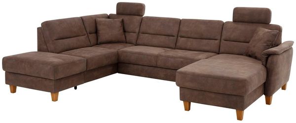 Home affaire Wohnlandschaft Palmera U-Form, B: 308 cm, optional Bettfunktion & Bettkasten, Federkern
