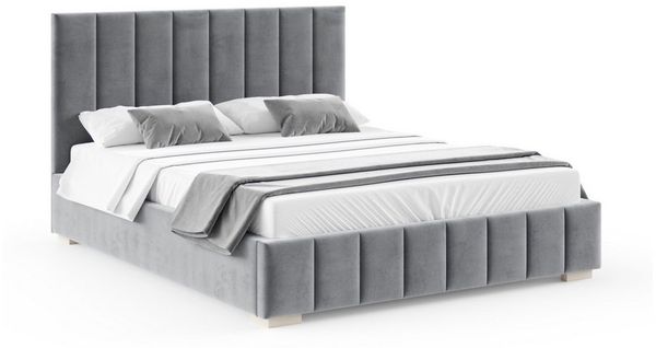 FDM Polsterbett DENTON modern mit Bettkasten MADE IN EU - mit hochwertigem Paris Bezug (verfügbar 90x200 120x200 140x200 160x200 180x200cm, Bettrahmen, Bett, mit großen gepolsterten Kopfteil, mit Bettkasten zum aufklappen), Hebbarer Metallrahmen, Bettk...