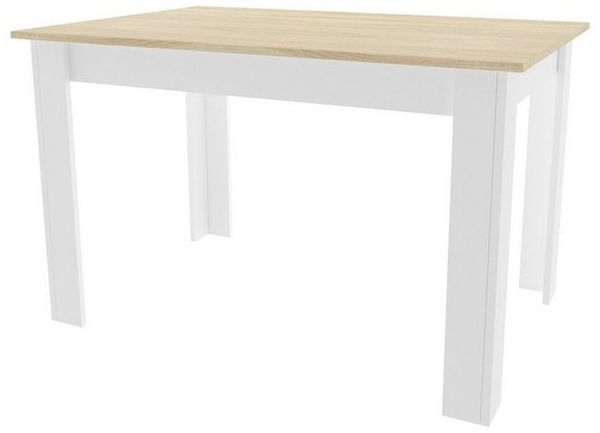 Home Collective Esstisch Küchentisch, Platte aus Eiche, Holztisch (Perfekt für Küche, Esszimmer, Wohnzimmer), 120x80 cm hergestellt gestellt aus Möbelplatte PVC-Furnier sonoma weiß Bild 2